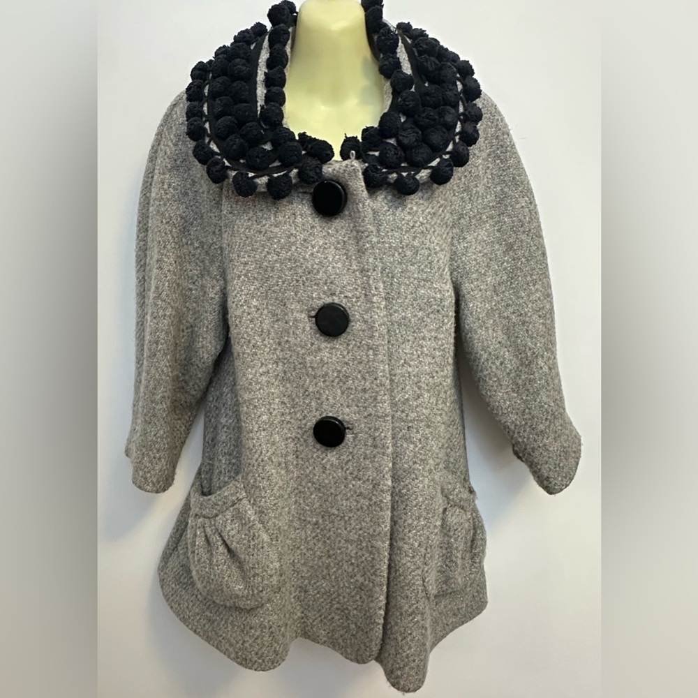 Plenty by Tracy Reese Gray Pea Coat with Black Details